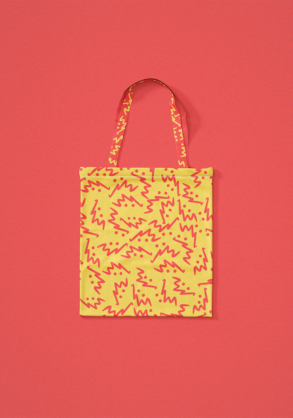 yellow tote bag design of brand logo