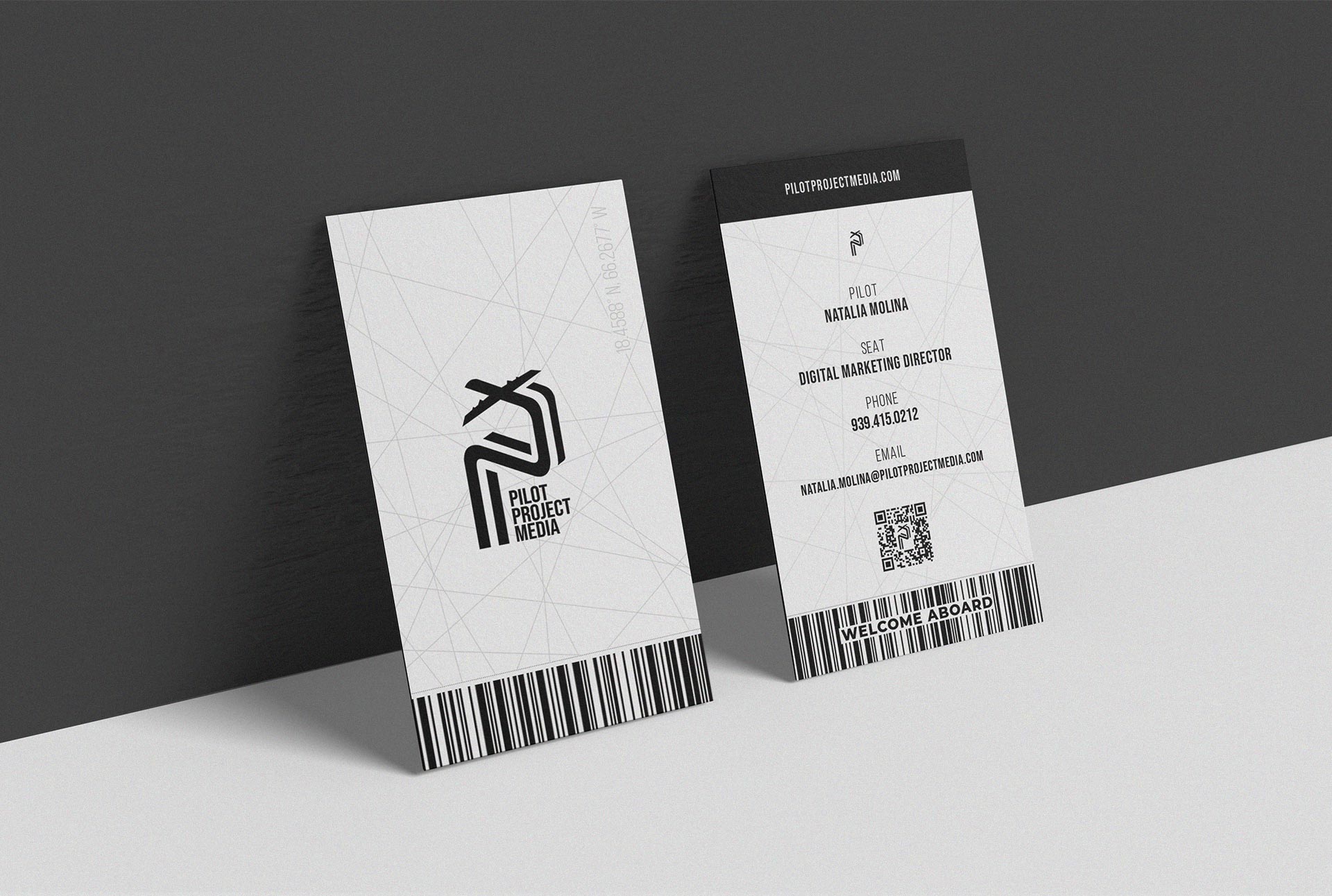 tarjetas blancas del branding