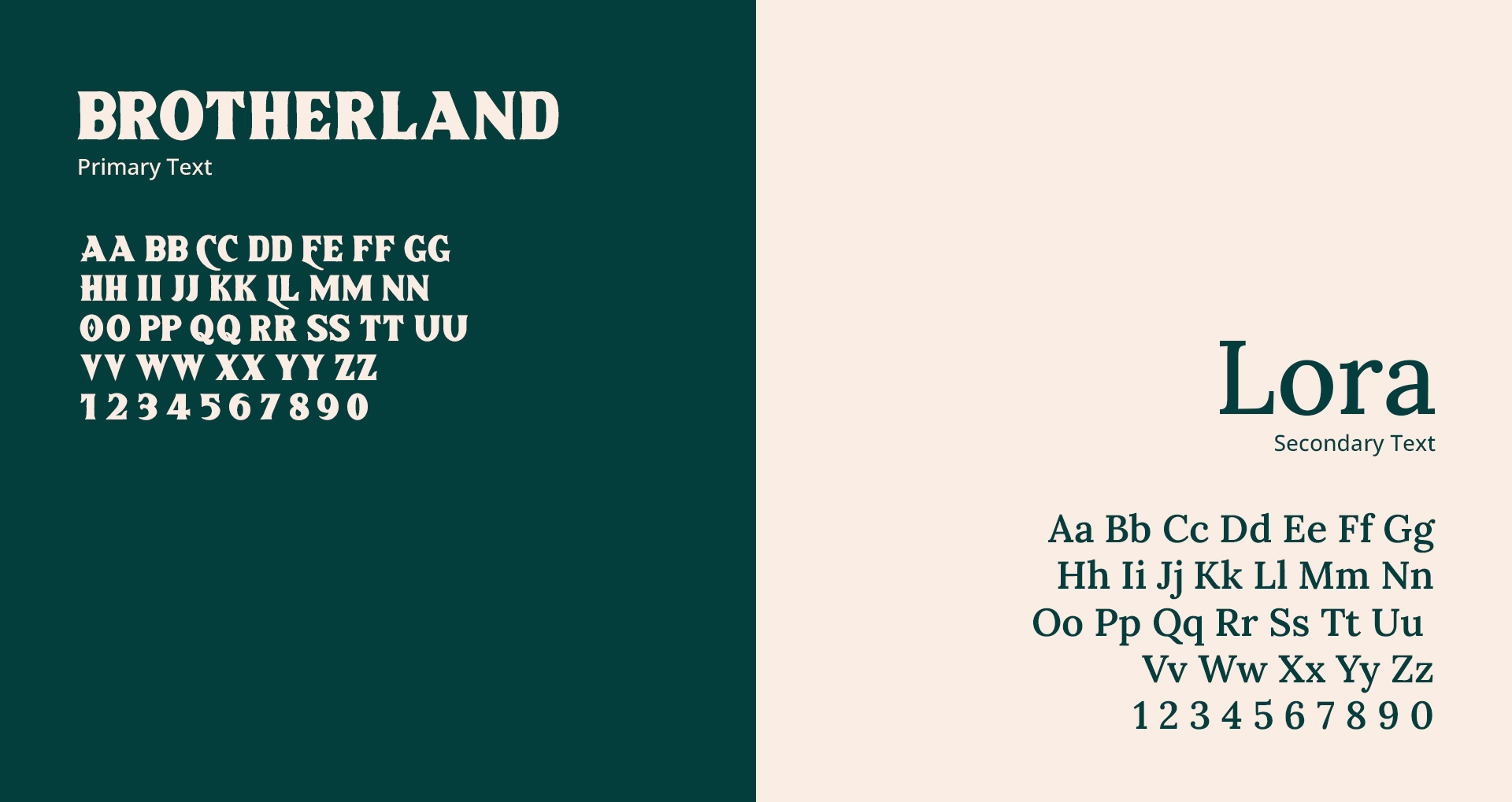 brand typography on two background colors