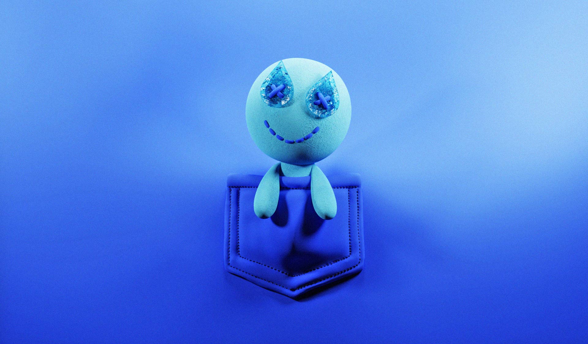 modelo 3d de peluche azul