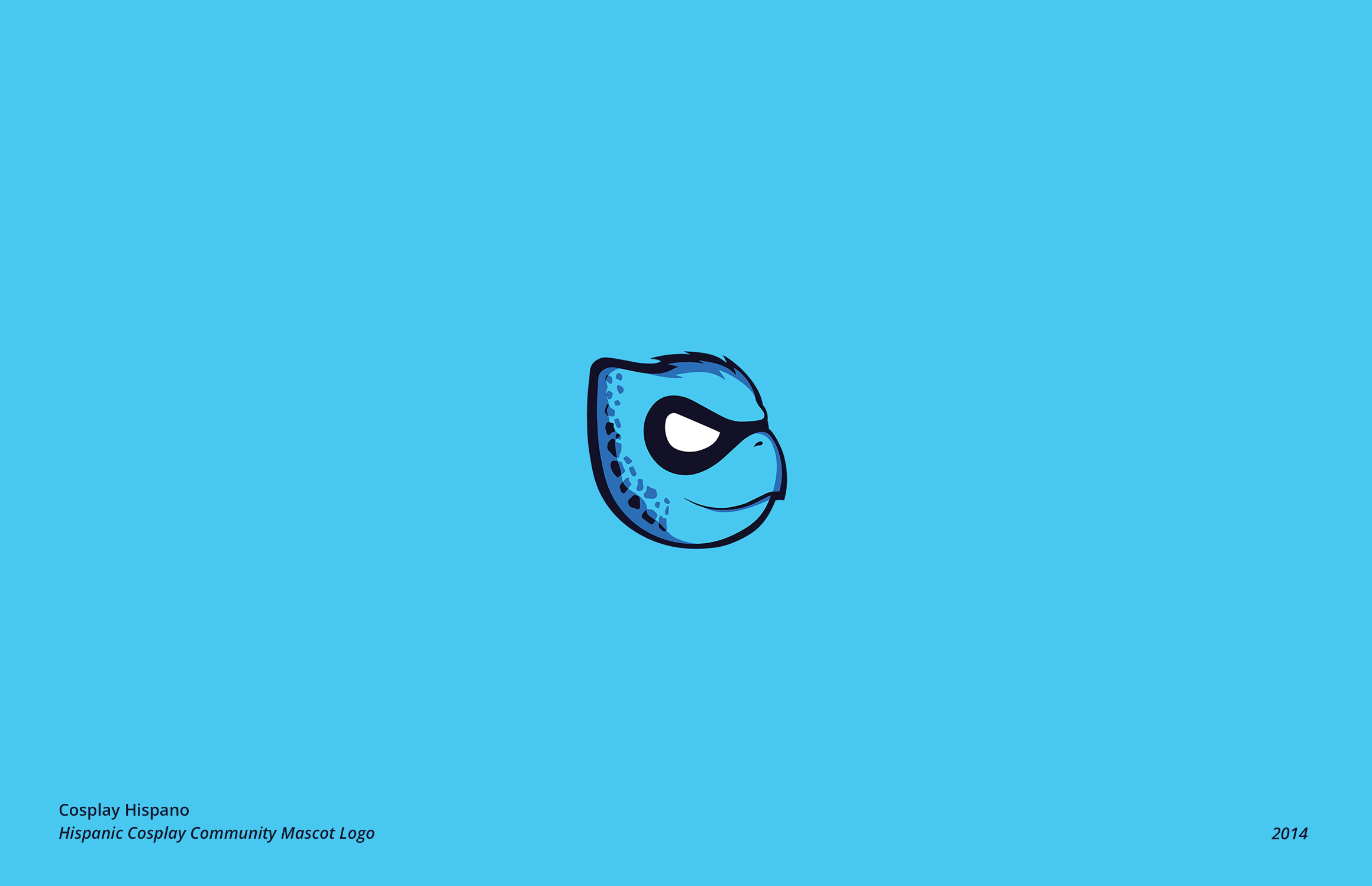 cosplay hispano mascot logo on blue background