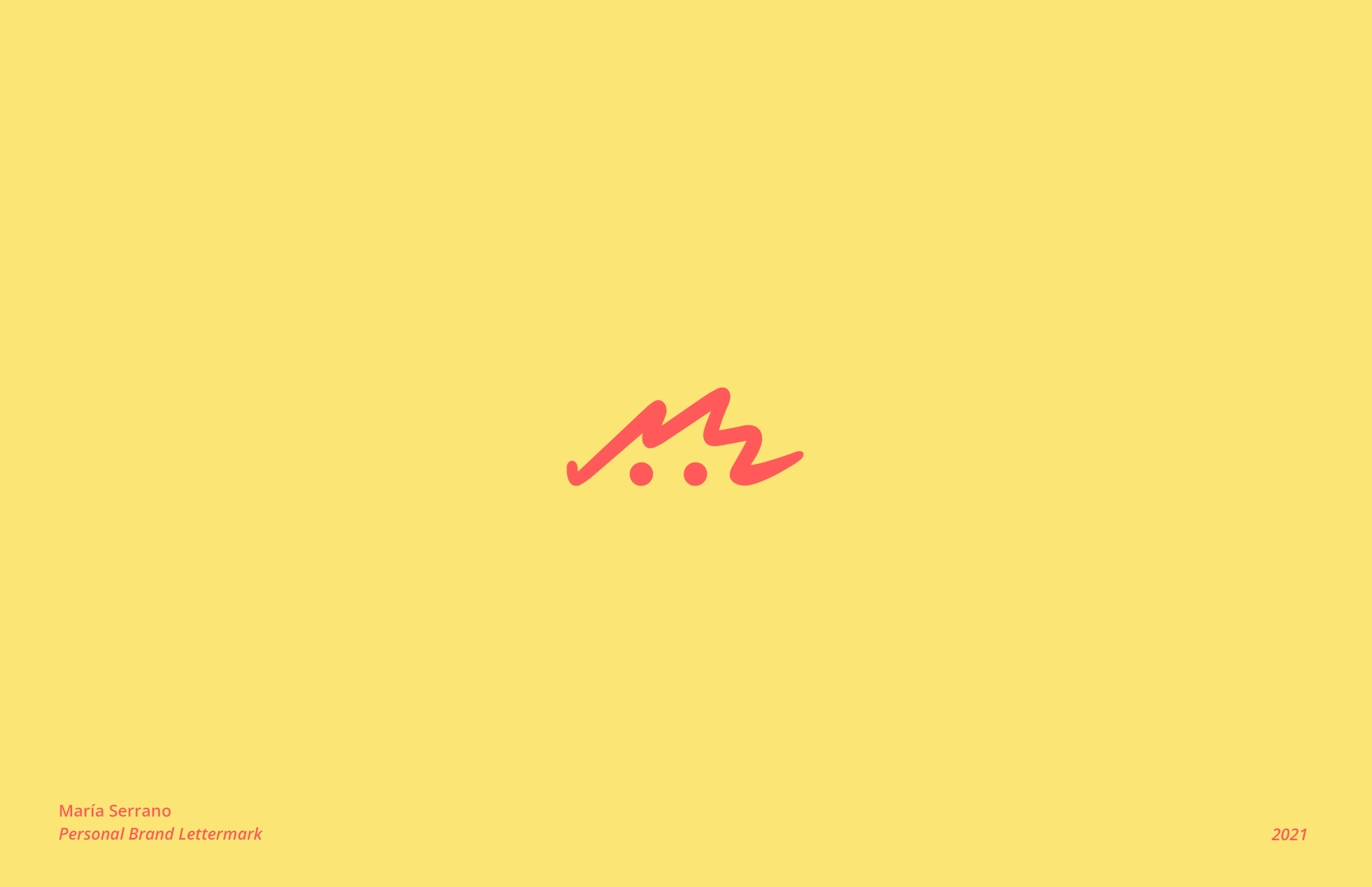 maria serrano personal dark pink logo on yellow background