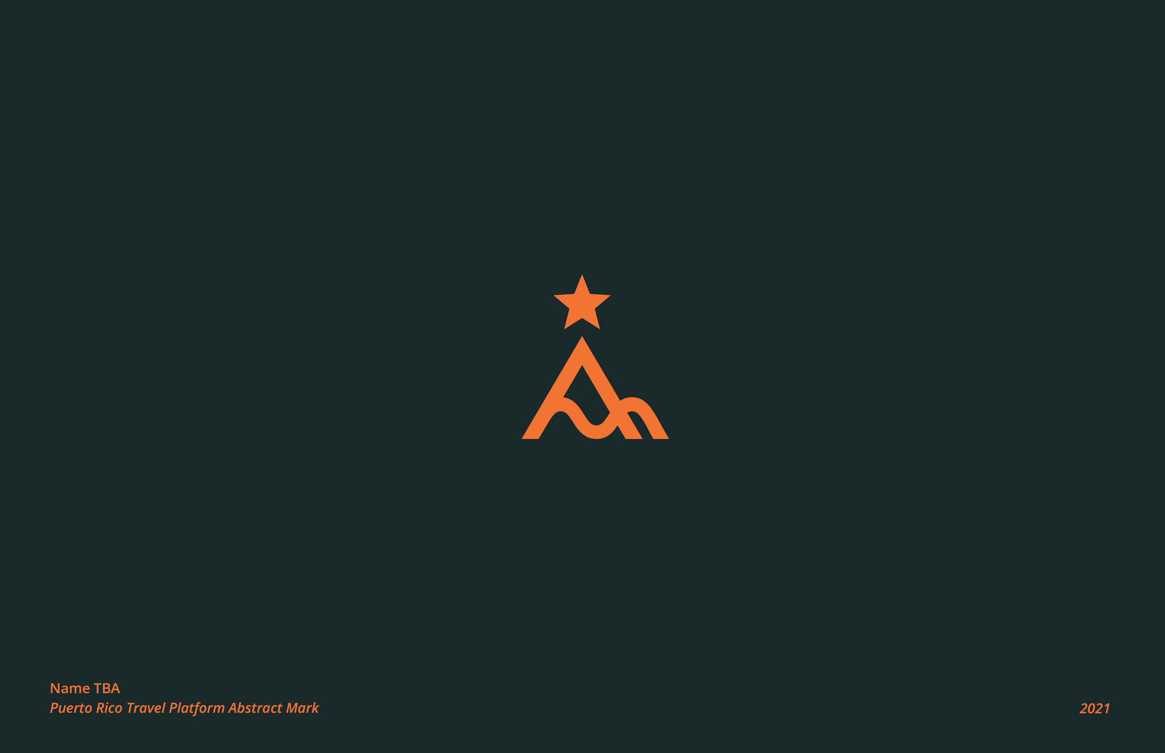 orange icon logo on dark green background