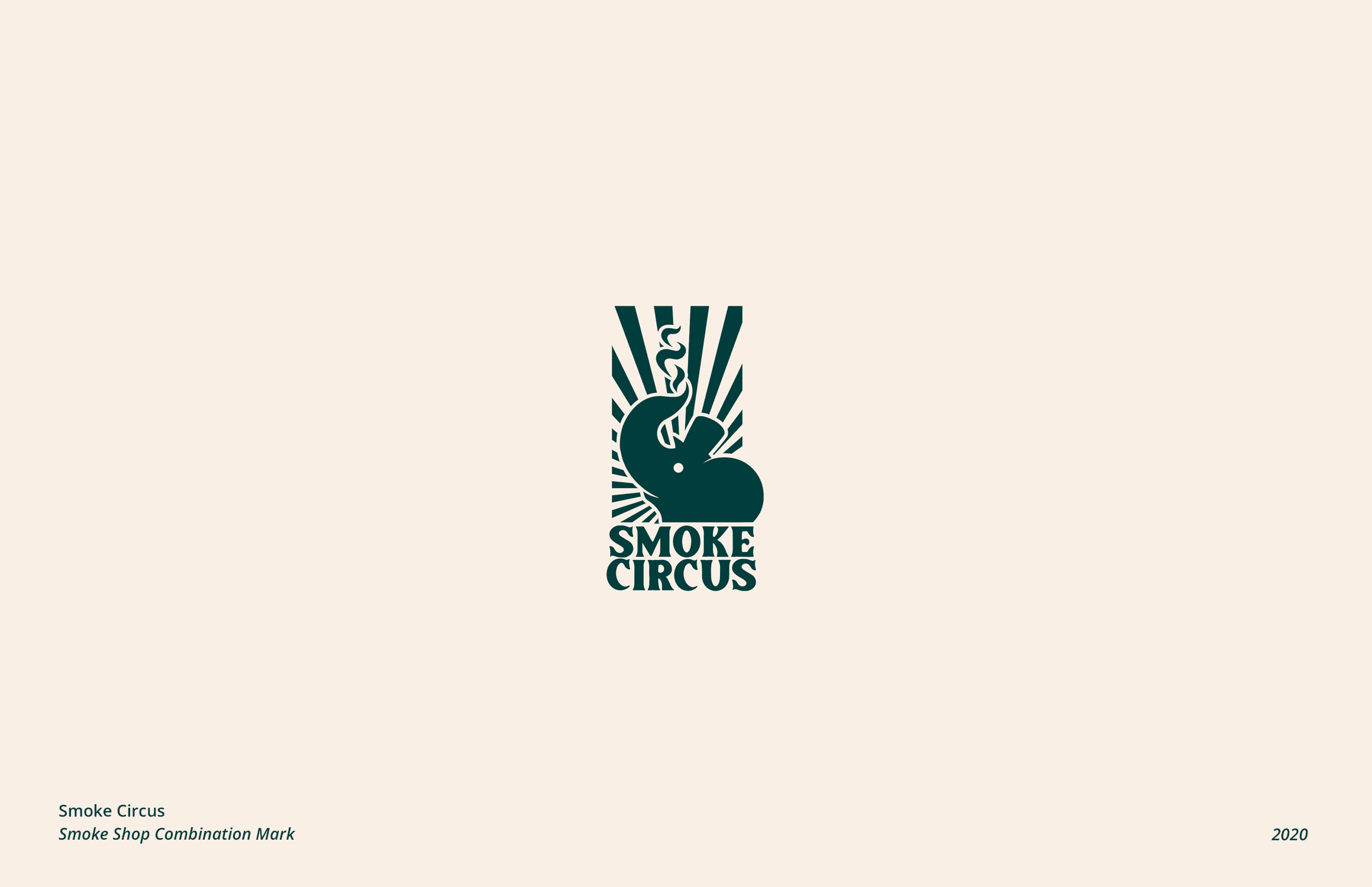 smoke circus green logo on cream white background